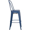 image:imageFlash Furniture Commercial Grade 30 High Black Metal IndoorOutdoor Barstool with Removable BackDistressed Antique Blue