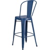 image:imageFlash Furniture Commercial Grade 30 High Black Metal IndoorOutdoor Barstool with Removable BackDistressed Antique Blue
