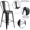 image:imageFlash Furniture Commercial Grade 30 High Black Metal IndoorOutdoor Barstool with Removable BackDistressed Black