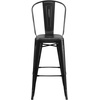 image:imageFlash Furniture Commercial Grade 30 High Black Metal IndoorOutdoor Barstool with Removable BackDistressed Black