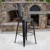 image:imageFlash Furniture Commercial Grade 30 High Black Metal IndoorOutdoor Barstool with Removable BackDistressed Black
