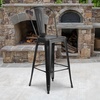 image:imageFlash Furniture Commercial Grade 30 High Black Metal IndoorOutdoor Barstool with Removable BackDistressed Black