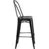 image:imageFlash Furniture Commercial Grade 30 High Black Metal IndoorOutdoor Barstool with Removable BackDistressed Black