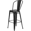 image:imageFlash Furniture Commercial Grade 30 High Black Metal IndoorOutdoor Barstool with Removable BackDistressed Black