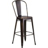image:imageFlash Furniture Commercial Grade 30 High Black Metal IndoorOutdoor Barstool with Removable BackDistressed Copper