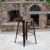 image:imageFlash Furniture Commercial Grade 30 High Black Metal IndoorOutdoor Barstool with Removable BackDistressed Copper