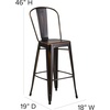 image:imageFlash Furniture Commercial Grade 30 High Black Metal IndoorOutdoor Barstool with Removable BackDistressed Copper