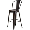 image:imageFlash Furniture Commercial Grade 30 High Black Metal IndoorOutdoor Barstool with Removable BackDistressed Copper