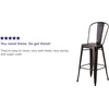 image:imageFlash Furniture Commercial Grade 30 High Black Metal IndoorOutdoor Barstool with Removable BackDistressed Copper