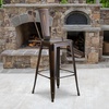image:imageFlash Furniture Commercial Grade 30 High Black Metal IndoorOutdoor Barstool with Removable BackDistressed Copper