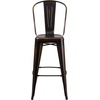image:imageFlash Furniture Commercial Grade 30 High Black Metal IndoorOutdoor Barstool with Removable BackDistressed Copper