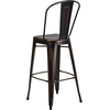 image:imageFlash Furniture Commercial Grade 30 High Black Metal IndoorOutdoor Barstool with Removable BackDistressed Copper