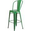 image:imageFlash Furniture Commercial Grade 30 High Black Metal IndoorOutdoor Barstool with Removable BackDistressed Green