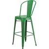 image:imageFlash Furniture Commercial Grade 30 High Black Metal IndoorOutdoor Barstool with Removable BackDistressed Green
