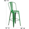 image:imageFlash Furniture Commercial Grade 30 High Black Metal IndoorOutdoor Barstool with Removable BackDistressed Green