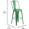 image:imageFlash Furniture Commercial Grade 30 High Black Metal IndoorOutdoor Barstool with Removable BackDistressed Green