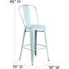 image:imageFlash Furniture Commercial Grade 30 High Black Metal IndoorOutdoor Barstool with Removable BackDistressed Greenblue