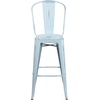 image:imageFlash Furniture Commercial Grade 30 High Black Metal IndoorOutdoor Barstool with Removable BackDistressed Greenblue