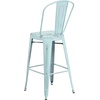 image:imageFlash Furniture Commercial Grade 30 High Black Metal IndoorOutdoor Barstool with Removable BackDistressed Greenblue