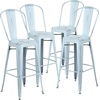 image:imageFlash Furniture Commercial Grade 30 High Black Metal IndoorOutdoor Barstool with Removable BackDistressed Greenblue