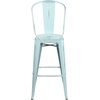 image:imageFlash Furniture Commercial Grade 30 High Black Metal IndoorOutdoor Barstool with Removable BackDistressed Greenblue