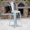 image:imageFlash Furniture Commercial Grade 30 High Black Metal IndoorOutdoor Barstool with Removable BackDistressed Greenblue