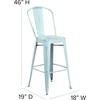 image:imageFlash Furniture Commercial Grade 30 High Black Metal IndoorOutdoor Barstool with Removable BackDistressed Greenblue