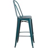 image:imageFlash Furniture Commercial Grade 30 High Black Metal IndoorOutdoor Barstool with Removable BackDistressed Kelly Blueteal