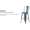 image:imageFlash Furniture Commercial Grade 30 High Black Metal IndoorOutdoor Barstool with Removable BackDistressed Kelly Blueteal