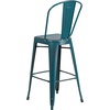 image:imageFlash Furniture Commercial Grade 30 High Black Metal IndoorOutdoor Barstool with Removable BackDistressed Kelly Blueteal