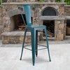 image:imageFlash Furniture Commercial Grade 30 High Black Metal IndoorOutdoor Barstool with Removable BackDistressed Kelly Blueteal