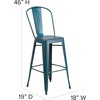 image:imageFlash Furniture Commercial Grade 30 High Black Metal IndoorOutdoor Barstool with Removable BackDistressed Kelly Blueteal