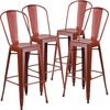 image:imageFlash Furniture Commercial Grade 30 High Black Metal IndoorOutdoor Barstool with Removable BackDistressed Kelly Red