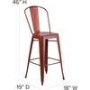 image:imageFlash Furniture Commercial Grade 30 High Black Metal IndoorOutdoor Barstool with Removable BackDistressed Kelly Red
