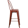 image:imageFlash Furniture Commercial Grade 30 High Black Metal IndoorOutdoor Barstool with Removable BackDistressed Kelly Red