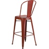 image:imageFlash Furniture Commercial Grade 30 High Black Metal IndoorOutdoor Barstool with Removable BackDistressed Kelly Red