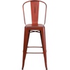 image:imageFlash Furniture Commercial Grade 30 High Black Metal IndoorOutdoor Barstool with Removable BackDistressed Kelly Red