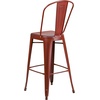 image:imageFlash Furniture Commercial Grade 30 High Black Metal IndoorOutdoor Barstool with Removable BackDistressed Kelly Red