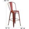 image:imageFlash Furniture Commercial Grade 30 High Black Metal IndoorOutdoor Barstool with Removable BackDistressed Kelly Red
