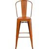 image:imageFlash Furniture Commercial Grade 30 High Black Metal IndoorOutdoor Barstool with Removable BackDistressed Orange