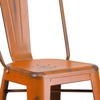 image:imageFlash Furniture Commercial Grade 30 High Black Metal IndoorOutdoor Barstool with Removable BackDistressed Orange