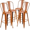 image:imageFlash Furniture Commercial Grade 30 High Black Metal IndoorOutdoor Barstool with Removable BackDistressed Orange