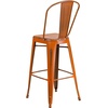 image:imageFlash Furniture Commercial Grade 30 High Black Metal IndoorOutdoor Barstool with Removable BackDistressed Orange