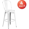 image:imageFlash Furniture Commercial Grade 30 High Black Metal IndoorOutdoor Barstool with Removable BackDistressed White