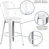 image:imageFlash Furniture Commercial Grade 30 High Black Metal IndoorOutdoor Barstool with Removable BackDistressed White