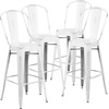 image:imageFlash Furniture Commercial Grade 30 High Black Metal IndoorOutdoor Barstool with Removable BackDistressed White