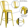 image:imageFlash Furniture Commercial Grade 30 High Black Metal IndoorOutdoor Barstool with Removable BackDistressed Yellow