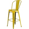 image:imageFlash Furniture Commercial Grade 30 High Black Metal IndoorOutdoor Barstool with Removable BackDistressed Yellow