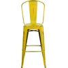 image:imageFlash Furniture Commercial Grade 30 High Black Metal IndoorOutdoor Barstool with Removable BackDistressed Yellow