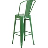 image:imageFlash Furniture Commercial Grade 30 High Black Metal IndoorOutdoor Barstool with Removable BackGreen